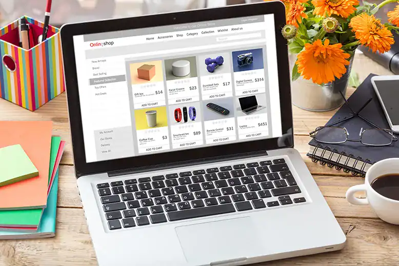 Ecommerce website on a laptop | Moxie360 Marketing